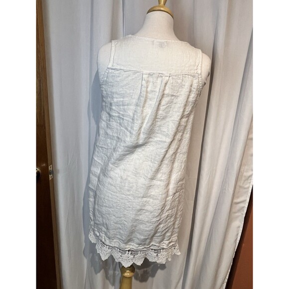 Carla Conti Made in Italy Oatmeal Linen Sleeveless Dress Size XS Women’s - Picture 4 of 5